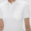 Bluză cu guler polo, albă Bluză cu guler polo, albă