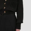 Cardigan cu buzunare în formă de cablu, negru Cardigan cu buzunare în formă de cablu, negru