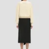 Cardigan cu buzunare tip cablu, de culoare ivoriu