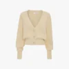 Cardigan cu buzunare tip cablu, de culoare ivoriu