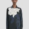 Cămașă de pijama cu imprimeu floral în albastru închis Cămașă de pijama cu imprimeu floral în albastru închis