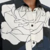 Cămașă de pijama cu imprimeu floral în albastru închis Cămașă de pijama cu imprimeu floral în albastru închis