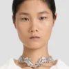 Colier tip choker cu cristale, argintiu Colier tip choker cu cristale, argintiu