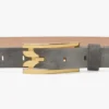 Curea cu cataramă Dorian din piele de căprioară gri pietricică Curea cu cataramă Dorian din piele de căprioară gri pietricică
