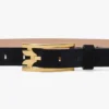 Curea Dorian cu cataramă din piele de căprioară bleumarin Curea Dorian cu cataramă din piele de căprioară bleumarin