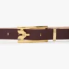 Curea Dorian cu cataramă tip pin din piele netedă de culoare burgund Curea Dorian cu cataramă tip pin din piele netedă de culoare burgund