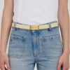 Curea Dorian din piele granulată de culoare ivoriu Curea Dorian din piele granulată de culoare ivoriu