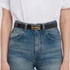 Curea Dorian din piele neagră lucioasă Curea Dorian din piele neagră lucioasă