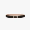 Curea jumbo Dorian cu cataramă argintie, din piele neagră granulată Curea jumbo Dorian cu cataramă argintie, din piele neagră granulată