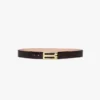 Curea Jumbo Dorian din piele de vițel cu imprimeu croc de culoare espresso Curea Jumbo Dorian din piele de vițel cu imprimeu croc de culoare espresso