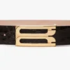 Curea Jumbo Dorian din piele de vițel cu imprimeu croc de culoare espresso Curea Jumbo Dorian din piele de vițel cu imprimeu croc de culoare espresso