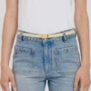 Curea Micro Dorian din piele granulată de culoare ivoriu Curea Micro Dorian din piele granulată de culoare ivoriu
