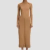 Fustă midi cu nasturi, culoare camel Fustă midi cu nasturi, culoare camel