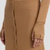Fustă midi cu nasturi, culoare camel Fustă midi cu nasturi, culoare camel