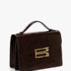 Geantă Dorian din piele maro închisă cu relief Geantă Dorian din piele maro închisă cu relief