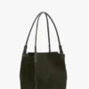 Geantă tote The Victoria din piele de căprioară de culoare măslinie închisă Geantă tote The Victoria din piele de căprioară de culoare măslinie închisă