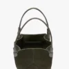 Geantă tote The Victoria din piele de căprioară de culoare măslinie închisă Geantă tote The Victoria din piele de căprioară de culoare măslinie închisă