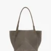 Geantă tote The Victoria din piele de căprioară gri pietricică Geantă tote The Victoria din piele de căprioară gri pietricică