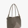 Geantă tote The Victoria din piele de căprioară gri pietricică Geantă tote The Victoria din piele de căprioară gri pietricică