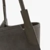Geantă tote The Victoria din piele de căprioară gri pietricică Geantă tote The Victoria din piele de căprioară gri pietricică