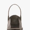 Geantă tote The Victoria din piele de căprioară gri pietricică Geantă tote The Victoria din piele de căprioară gri pietricică