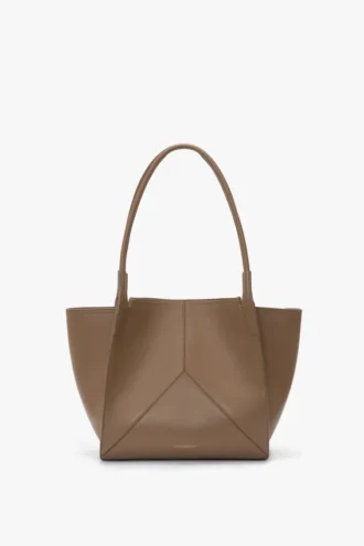 Geantă tote The Victoria din piele gri porumbel