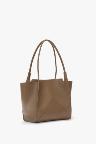 Geantă tote The Victoria din piele gri porumbel