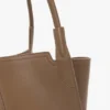 Geantă tote The Victoria din piele gri porumbel Geantă tote The Victoria din piele gri porumbel
