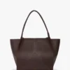 Geantă tote The Victoria mare din piele burgundă Geantă tote The Victoria mare din piele burgundă