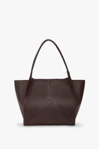 Geantă tote The Victoria mare din piele burgundă