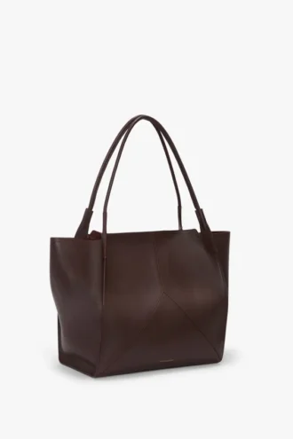 Geantă tote The Victoria mare din piele burgundă