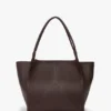 Geantă tote The Victoria mare din piele burgundă Geantă tote The Victoria mare din piele burgundă