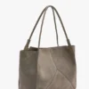 Geantă tote The Victoria mare din piele de căprioară gri pietricică Geantă tote The Victoria mare din piele de căprioară gri pietricică