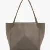 Geantă tote The Victoria mare din piele de căprioară gri pietricică Geantă tote The Victoria mare din piele de căprioară gri pietricică