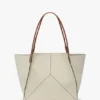 Geantă tote The Victoria mare din pânză de culoare ivoriu Geantă tote The Victoria mare din pânză de culoare ivoriu