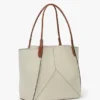 Geantă tote The Victoria mare din pânză de culoare ivoriu Geantă tote The Victoria mare din pânză de culoare ivoriu