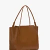 Geantă tote Victoria mare din piele maro deschis Geantă tote Victoria mare din piele maro deschis