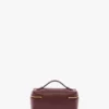 Geantă Vanity Crossbody din piele burgundă Geantă Vanity Crossbody din piele burgundă
