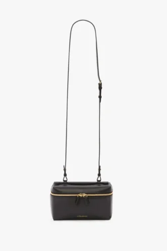 Geantă Vanity Crossbody din piele neagră