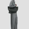 Geantă Victoria Tote din piele neagră Geantă Victoria Tote din piele neagră