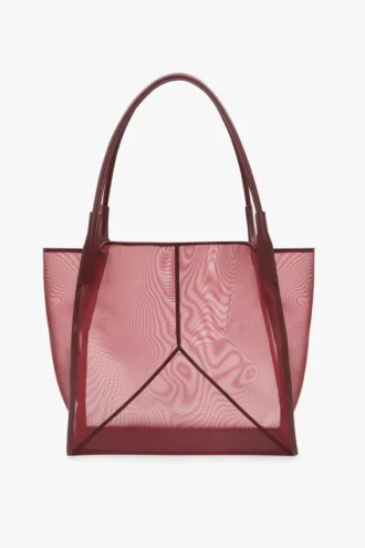 Geantă Victoria Tote mare din plasă burgundă