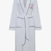 Halat de pijama cu detalii de bordură, în culoarea albă Halat de pijama cu detalii de bordură, în culoarea albă
