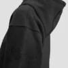 Hanorac cu glugă și logo brodat, negru Hanorac cu glugă și logo brodat, negru