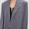 Jachetă cu revere crestate, culoare flint Jachetă cu revere crestate, culoare flint