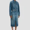 Jachetă din denim în nuanță de albastru mediu Jachetă din denim în nuanță de albastru mediu