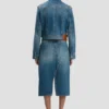Jachetă din denim în nuanță de albastru mediu Jachetă din denim în nuanță de albastru mediu