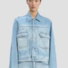 Jachetă trucker din denim în albastru tradițional Jachetă trucker din denim în albastru tradițional