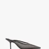 Mule cu toc stiletto Sloane 75 din plasă neagră Mule cu toc stiletto Sloane 75 din plasă neagră