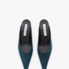 Mule Sloane 45 din satin albastru-verde Mule Sloane 45 din satin albastru-verde