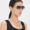 Ochelari de soare de pilot din metal fin, în nuanțe de auriu și negru Ochelari de soare de pilot din metal fin, în nuanțe de auriu și negru
